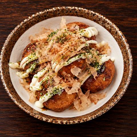Takoyaki, photographed
